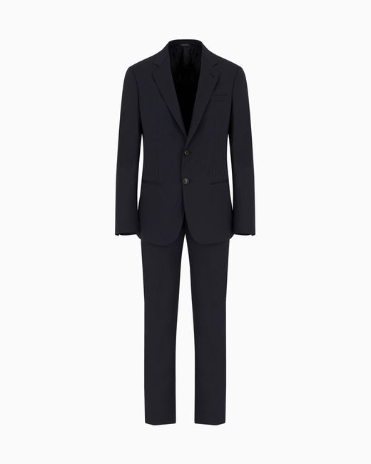 Traje De Abotonadura Sencilla Línea Soho De Lana Virgen Giorgio Armani de hombre de color Black