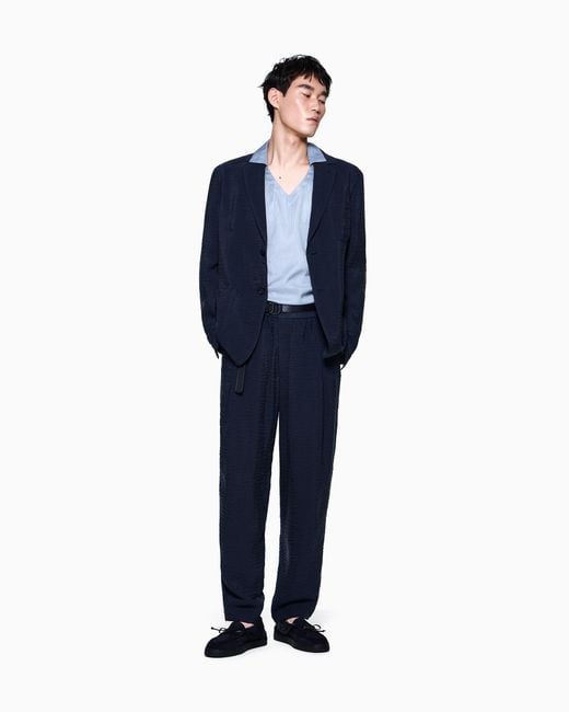 Giorgio Armani Blue Trousers Regular Fit for men
