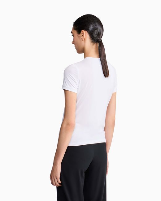 Giorgio Armani White Jersey T-Shirt With A Crew Neck And Short Sleeves
