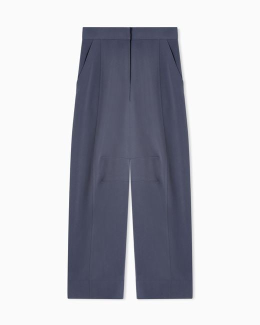 Giorgio Armani Blue Technical-Cady Trousers