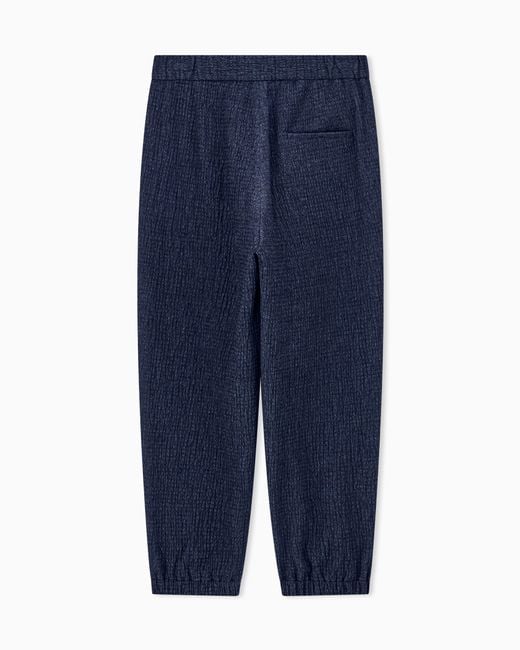 Giorgio Armani Blue Trouser Soft Regular Fit Froissè Wool Silk Cashmere for men