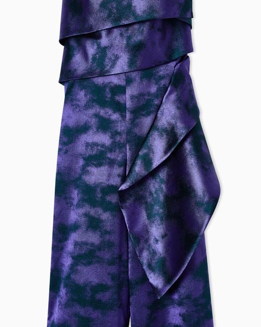 Giorgio Armani Blue One-Shoulder Jumpsuit