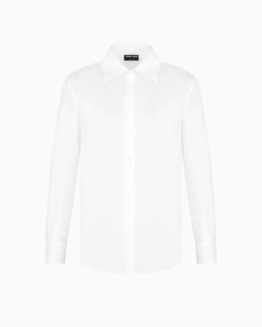 Camisa De Seda Orgánica Giorgio Armani de color White