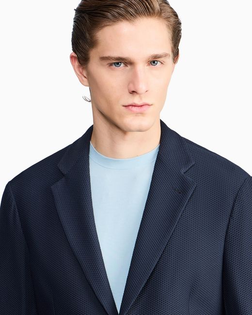 Giorgio Armani Blue Single-Breasted Jacket for men