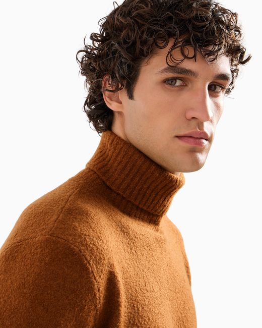 Giorgio Armani Brown Vicuña Turtleneck Jumper for men