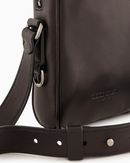 Giorgio Armani Black Nappa-Leather Smartphone Case for men