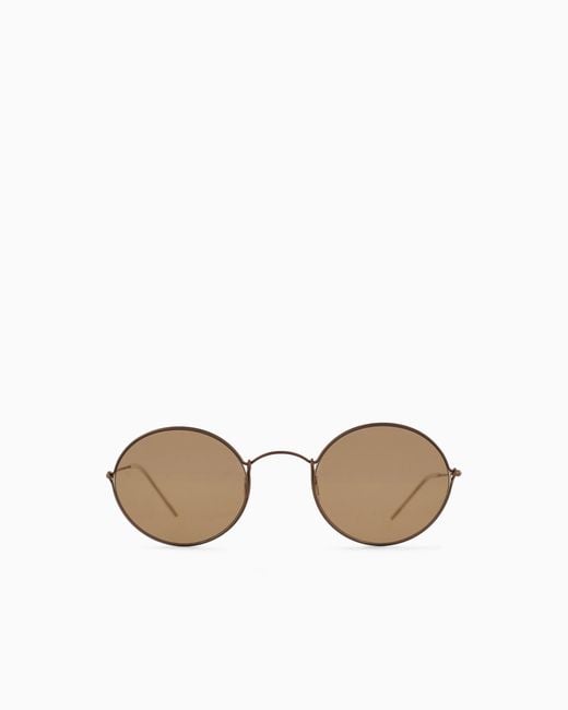 Giorgio Armani Metallic Oval Sunglasses for men