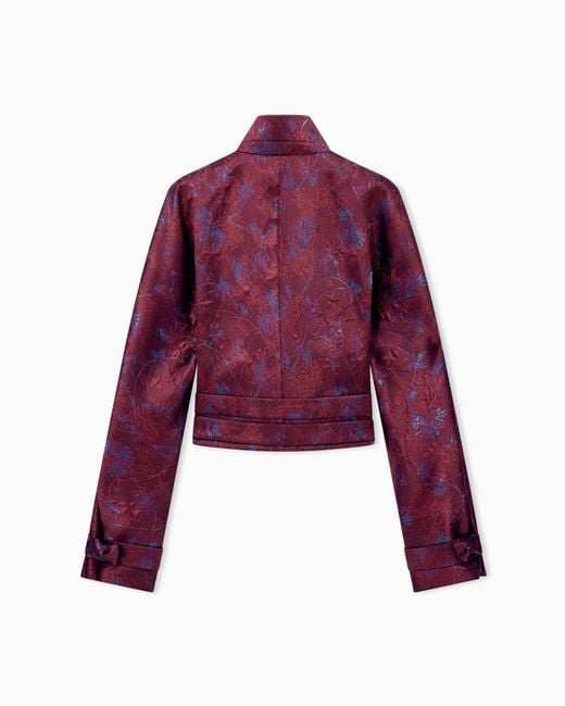 Giorgio Armani Purple Blazer Slim-Fit Cropped