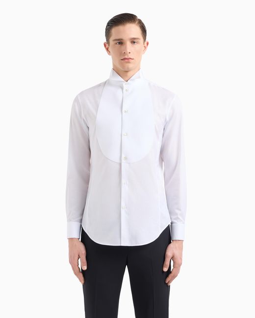 Camicia Smoking di Giorgio Armani in White da Uomo