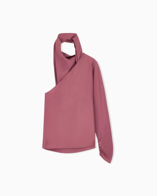 Giorgio Armani Purple One-Shoulder Shirt