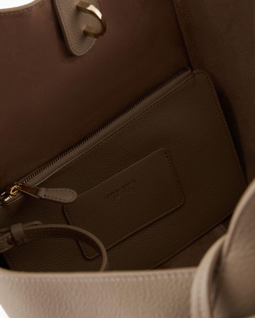 Giorgio Armani Natural Pebbled Bag With A Removable Inner Pouch