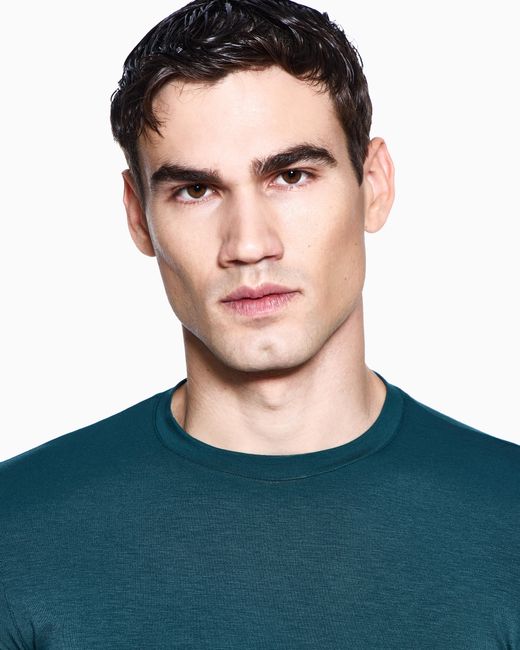 Giorgio Armani Blue Crew-Neck T-Shirt for men