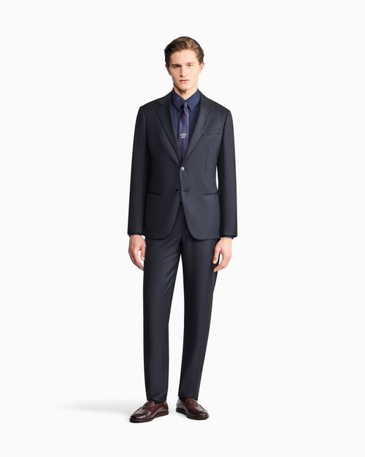 Giorgio Armani Blue Cotton-Poplin Shirt for men