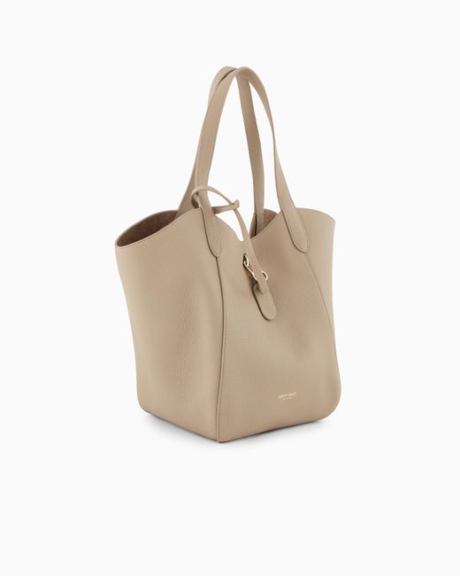 Giorgio Armani Natural Pebbled Bag With A Removable Inner Pouch