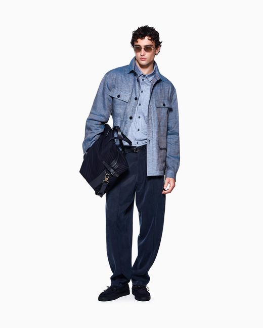 Giorgio Armani Blue Trousers Oversized Fit for men