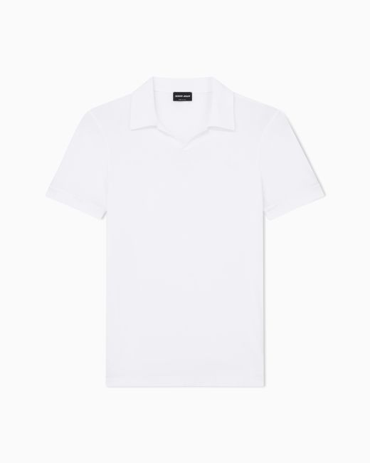 Giorgio Armani White Stretch Polo for men