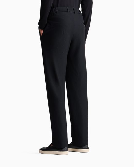 Giorgio Armani Black Flat Front Trousers for men
