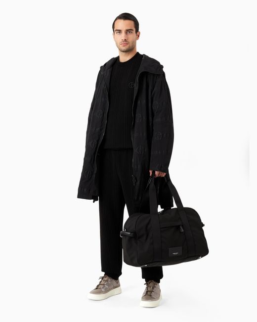 Giorgio Armani Black Foldable Duffel Bag for men