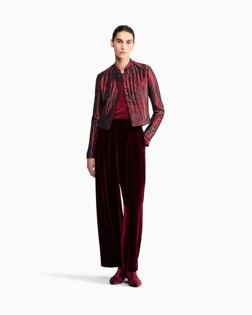 Giorgio Armani Red Slim-Fit Bias-Cut Blouse