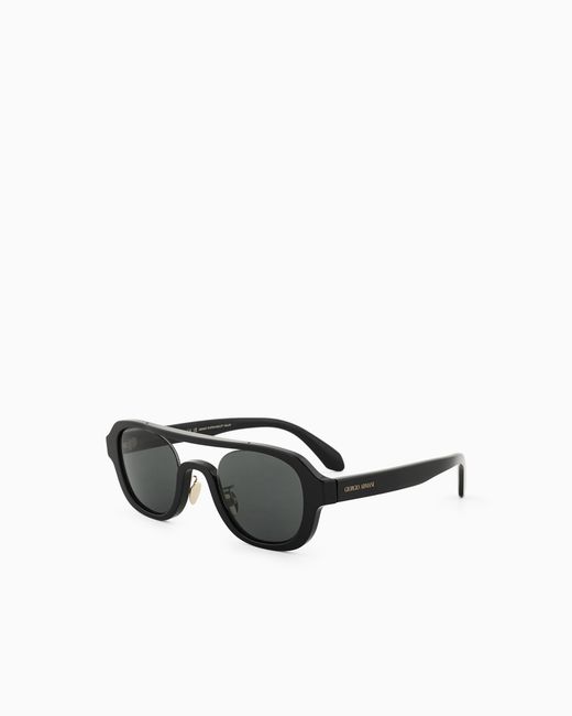 Giorgio Armani Black Irregular-Shaped Sunglasses for men