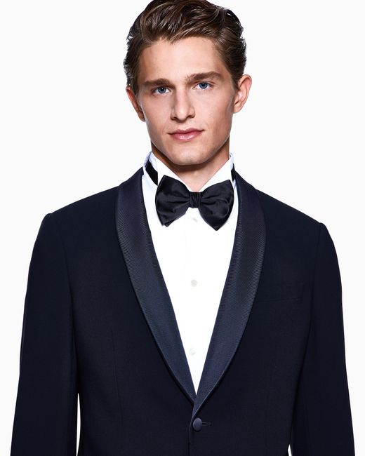 Giorgio Armani Black Large, Pure Silk Knotted Bow Tie for men