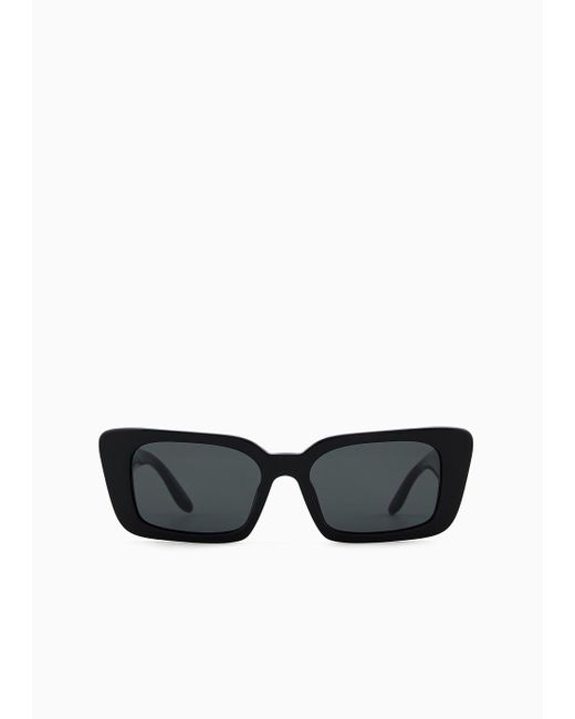 Giorgio Armani Black Sonnenbrille Mit Rechteckiger Fassung