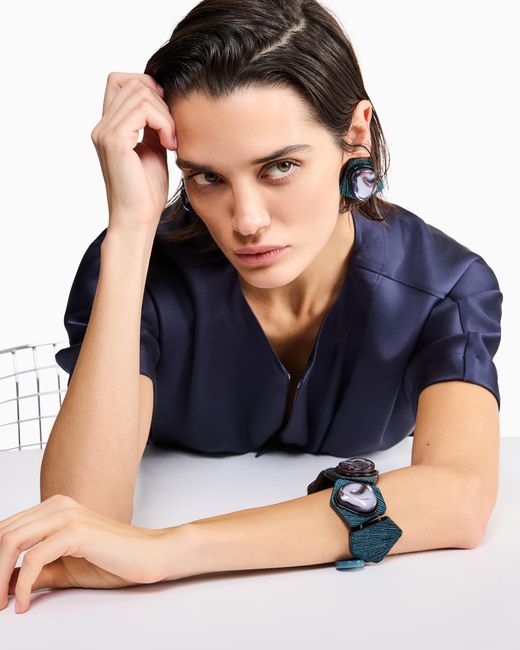 Giorgio Armani Blue Bracelet With Resin Elements
