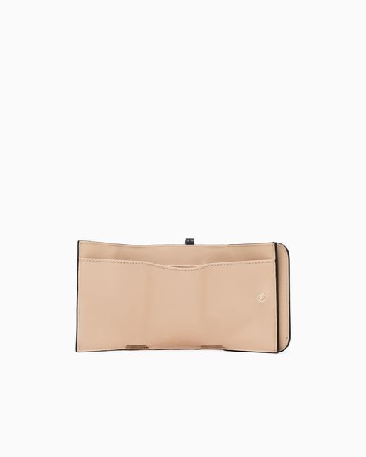 Giorgio Armani Black Leather Mini Trifold Wallet
