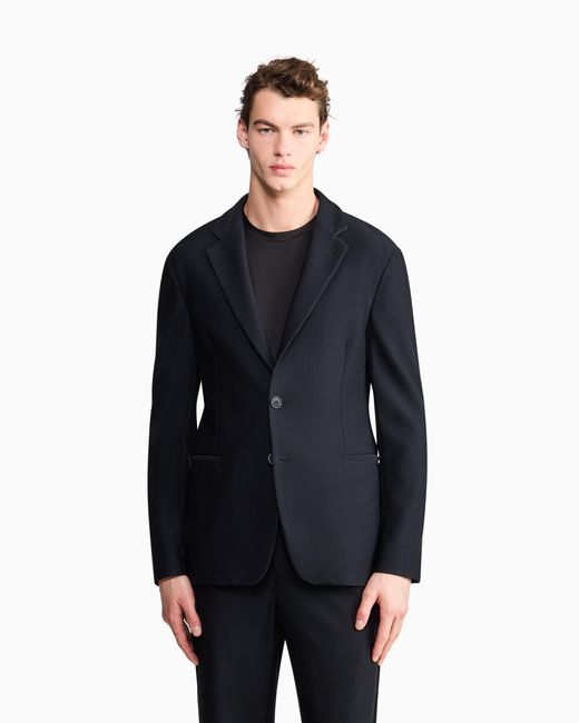 Giorgio Armani Blue Single-Breasted Jacket for men
