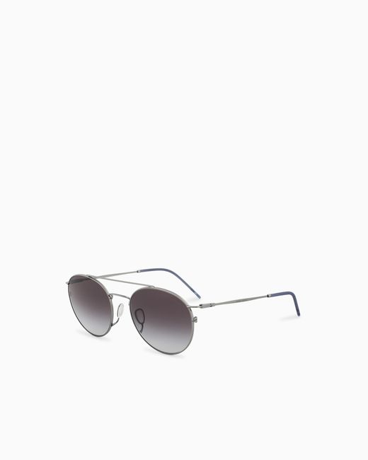 Giorgio Armani Gray Round Sunglasses for men