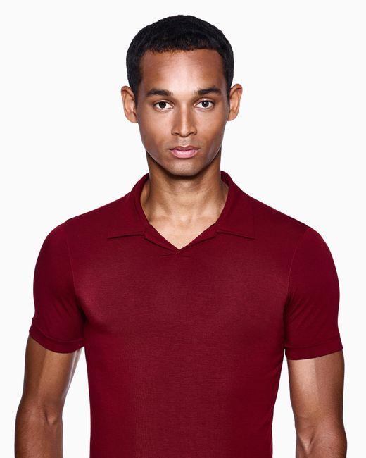 Giorgio Armani Red Stretch Polo for men
