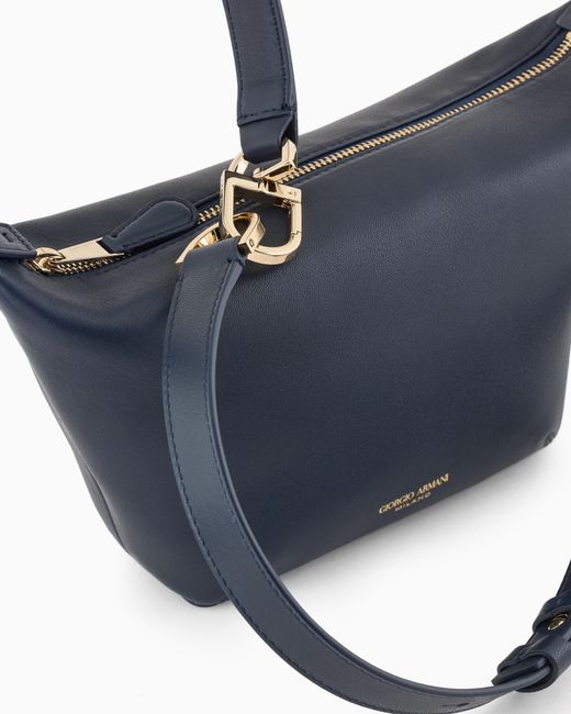 Giorgio Armani Blue Small La Prima Soft Hobo Bag