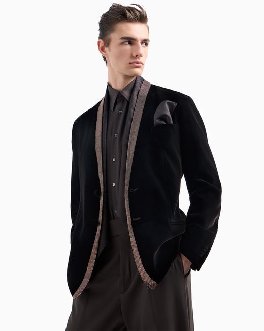 Giorgio Armani Black Giorgio's Velvet Single-Breasted Tuxedo Jacket for men
