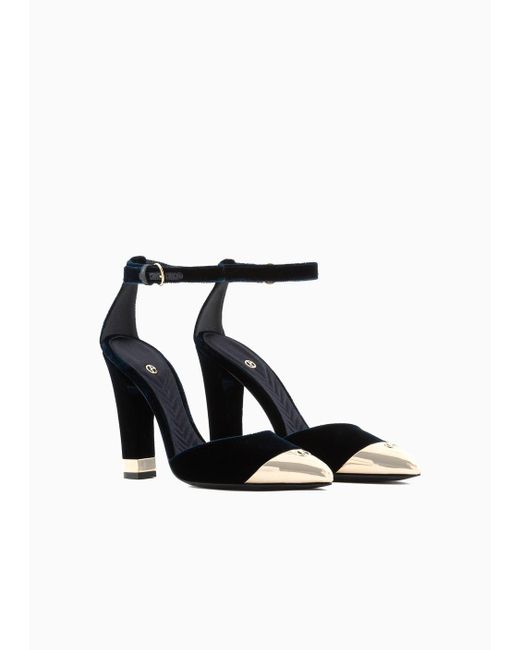 Giorgio Armani White Velvet D'orsay Court Shoes