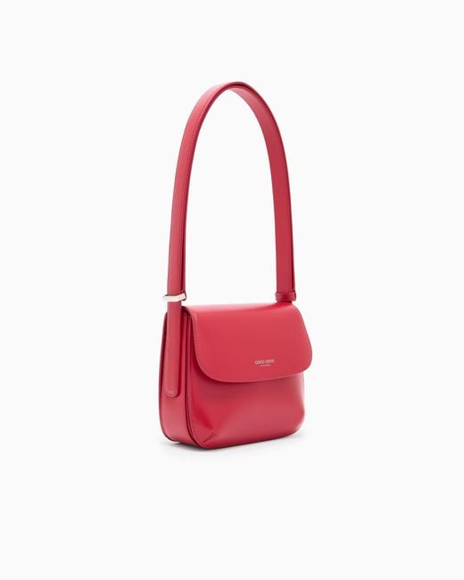 Giorgio Armani Red Palmellato-Leather La Prima Bag