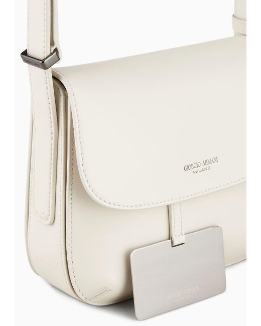Giorgio Armani White Small La Prima Bag In Leather Armani Sustainability Values