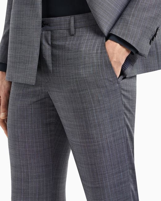 Giorgio Armani Blue Soho Line Double-Breasted Check Suit for men