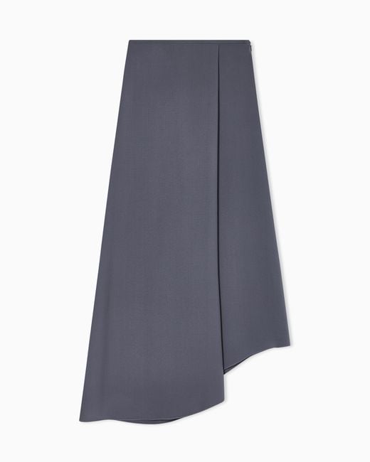 Giorgio Armani Blue Asymmetrical Midi Skirt