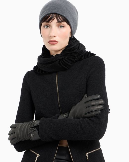 Giorgio Armani Black Deerskin Leather Gloves