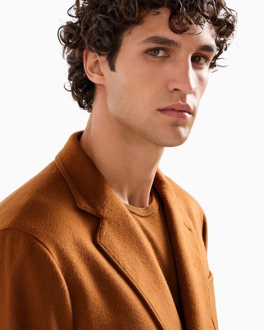 Giorgio Armani Brown Vicuña Double-Breasted Jacket for men