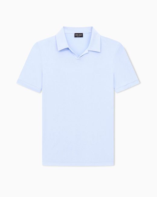Giorgio Armani Blue Stretch Polo for men