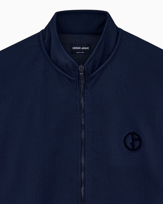 Giorgio Armani Blue Blouson Jacket Regular Fit Jersey for men