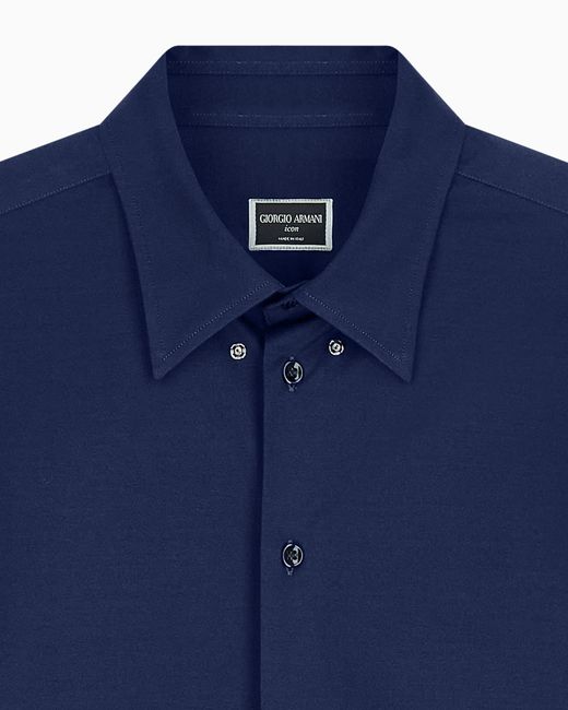 Giorgio Armani Blue Cotton Shirt for men