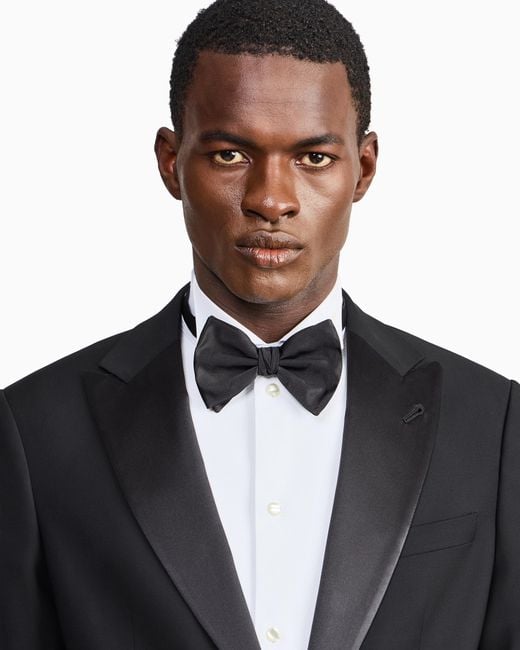Giorgio Armani White Cotton Tuxedo Shirt for men