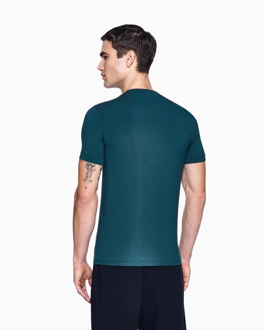 Giorgio Armani Blue Crew-Neck T-Shirt for men