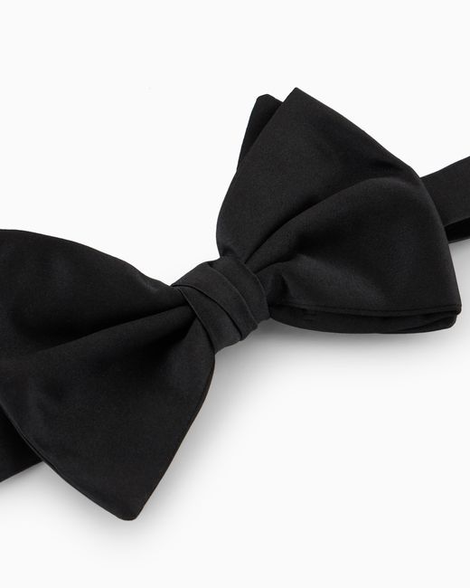 Giorgio Armani Black Large, Pure Silk Knotted Bow Tie for men