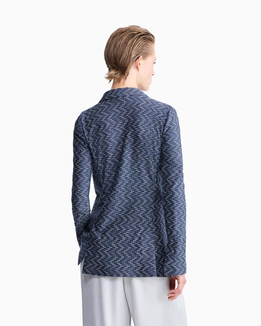 Giorgio Armani Blue Blazer Jackets Single-Breasted Chevron