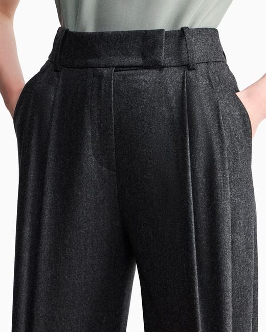 Giorgio Armani Blue Wide-Leg Trousers