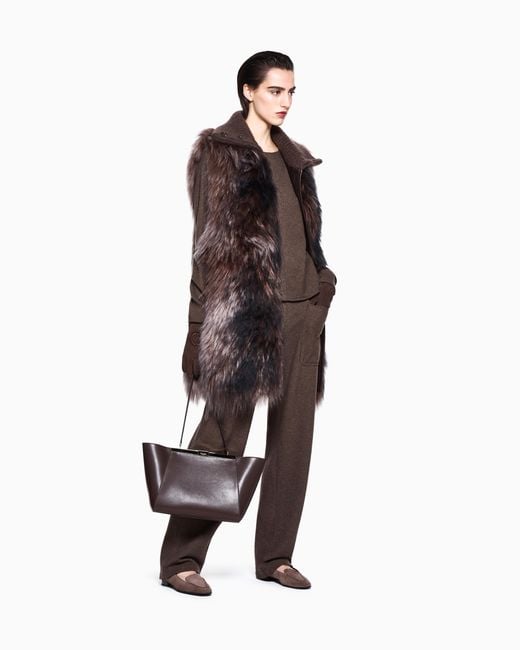 Giorgio Armani Brown Jogging Trousers With Patch Pockets