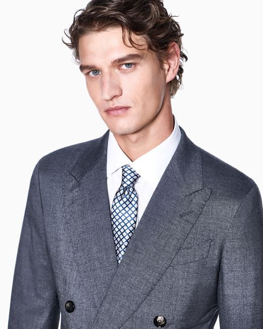 Giorgio Armani Blue Napoli Line Double-Breasted Suit for men